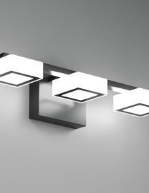 MYTH REALM LED Modern Bathroom Light Fixtures Over Mirror, 3-Light Dimmable Vanity Lights, Matte Black Acrylic Bathroom Vanity Light, 2700K-6500K Adjustable, ETL Certificated